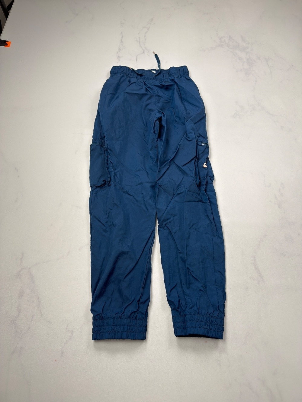 Nike Track Woven Cargo Pants Blue Elastic Waist - Kids XL